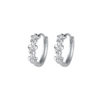 Sterling Silver Huggie Hoop Earring, 925 Sterling Silver, plated, micro pave cubic zirconia & for woman 