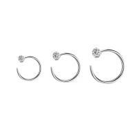 Earring Cuff and Wraps, 925 Sterling Silver, platinum color plated & micro pave cubic zirconia & for woman 