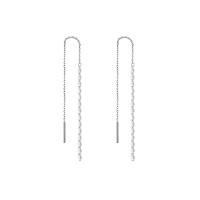 Sterling Silver Thread Through Earrings, 925 Sterling Silver, plated, polished & for woman 