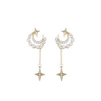 Cubic Zirconia Micro Pave Brass Earring, gold color plated, micro pave cubic zirconia & for woman & hollow 