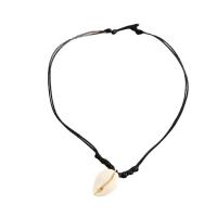 Shell Necklace, Linen, with Shell & Plastic Pearl, fashion jewelry & Unisex, 23mm Approx 14.65 Inch 