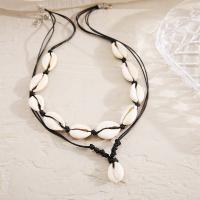 Shell Necklace, Linen, with Shell, with 1.97inch extender chain, fashion jewelry & Unisex, 25mm Approx 17.72 Inch 