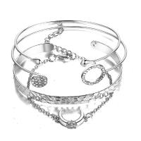 Zinc Alloy Bracelet Set, 4 pieces & fashion jewelry & for woman & with rhinestone 