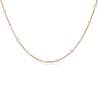 Collar de perlas de plástico, aleación de zinc, con Perlas plásticas, con 2.36inch extender cadena, Joyería & para mujer, más colores para la opción, longitud:aproximado 13.78 Inch, Vendido por UD
