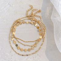 Zinc Alloy Bracelet Set, with 1.97inch extender chain, 4 pieces & fashion jewelry & for woman, gold Approx 6.3 Inch 