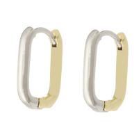 Brass Hoop Earring, gold color plated, fashion jewelry & for woman, two different colored 