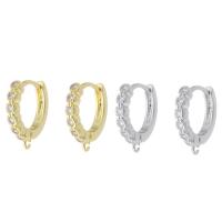 Brass Hoop Earring Components, plated, fashion jewelry & DIY & micro pave cubic zirconia & for woman 