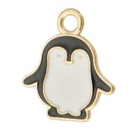 Zinc Alloy Enamel Pendants, Penguin, gold color plated, Unisex, white and black Approx 3mm, Approx 