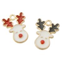 Zinc Alloy Christmas Pendants, Christmas Reindeer, gold color plated, Unisex & enamel Approx 1mm, Approx 