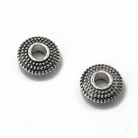 Zinc Alloy Spacer Beads, Flat Round, antique silver color plated, DIY 