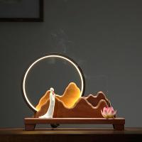 Buy Incense Holder and Burner in Bulk , Porcelain, with Wood, handmade, for home and office & durable & with LED light 