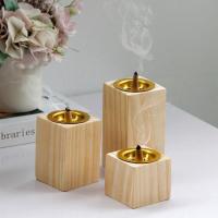 Buy Incense Holder and Burner in Bulk , Wood, with Aluminum Alloy, half handmade, for home and office & durable & three pieces 