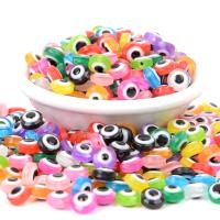 Böses Auge Harz Perlen, flache Runde, DIY & verschiedene Größen vorhanden & Emaille, keine, verkauft von Tasche