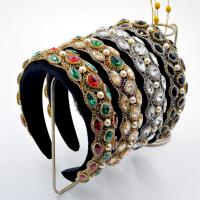 Hair Bands, Pleuche, with Glass Rhinestone & Sponge, fashion jewelry & for woman & with rhinestone 