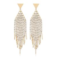 Fashion Fringe Earrings, Brass, gold color plated, fashion jewelry & for woman & with rhinestone, golden 