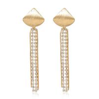 Fashion Fringe Earrings, Brass, gold color plated, fashion jewelry & for woman & with rhinestone, golden, 7/ 