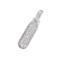 Cubic Zirconia Micro Pave Brass Pendant, Number, plated & micro pave cubic zirconia 29.5mm 