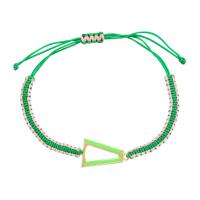 Enamel Brass Bracelets, gold color plated, braided bracelet & for woman 285mm 