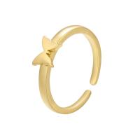 Brass Finger Ring, Butterfly, plated, Adjustable & for woman 20mm 