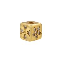 Brass Spacer Beads, plated, micro pave cubic zirconia 