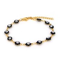 Evil Eye Jewelry Bracelet, 316L Stainless Steel, with 1.96inch extender chain, 18K gold plated, for woman & epoxy gel 6mm Approx 6.3 Inch 