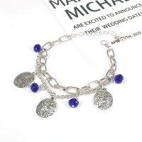 Zinc Alloy Crystal Bracelets, with Crystal, silver color plated, fashion jewelry & for woman Approx 7.48 Inch 