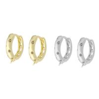 Composant anneau en laiton pour boucle d'oreille, Placage, bijoux de mode & DIY & pavé de micro zircon & pour femme, plus de couleurs à choisir Vendu par paire
