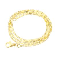 Латунь цепочка для ожерелья, плакирован золотом, ювелирные изделия моды & DIY & Женский, Золотой, 2mm, длина:18 дюймовый, 50ПК/сумка, продается сумка