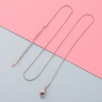 Мода нержавеющей стали ожерелье цепь, Нержавеющая сталь 304, с 5cm наполнитель цепи, Мужская, оригинальный цвет, длина:Приблизительно 40 см, продается PC