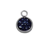 Stainless Steel Pendants, 304 Stainless Steel, with Opal, Flat Round, Unisex 