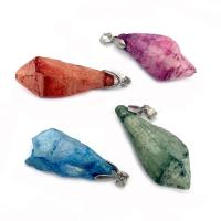 Pendentifs quartz naturel, Cristal naturel, Irrégulière, Placage, unisexe, plus de couleurs à choisir, 15x35- Vendu par PC