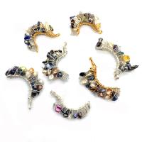 Kultivierten Süßwasser Perle Messing Anhänger, Harz, mit Perlen & Messing, plattiert, unisex, keine, 15x40-20x50mm, verkauft von PC