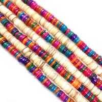 Dyed Shell Beads, Flat Round, DIY 6-7mm Approx 38 cm 