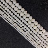 Perles en coquille naturel, coquille d'eau douce, Rond, DIY & normes différentes pour le choix, blanc Environ 38 cm, Vendu par brin