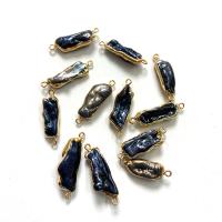 Perlas cultivadas de agua dulce Conector, con metal, Irregular, chapado en color dorado, Bricolaje & 1/1 aro, 8x15-15x35mm, Vendido por UD