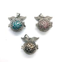 Natural Stone Floating Locket Pendant, with Zinc Alloy, silver color plated & Unisex 
