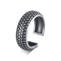 304 Stainless Steel Cuff Finger Ring, Vacuum Ion Plating, fashion jewelry & for man, 7mm 