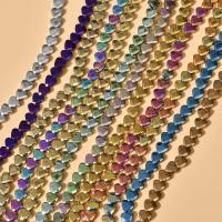 Farbige Magnetische Hämatit Perlen, Herz, plattiert, DIY, keine, 6mm, Bohrung:ca. 0.5mm, ca. 70PCs/Strang, verkauft von Strang