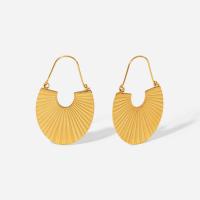 Titanium Steel Earrings, Fan, Vacuum Ion Plating, fashion jewelry & for woman, golden 