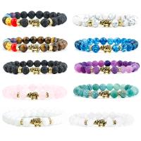 Gemstone Bracelets, with zinc alloy bead & Unisex & with rhinestone 8mm Approx 7.48 Inch 