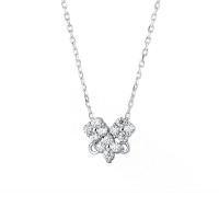 Cubic Zircon Micro Pave Sterling Silver Necklace, 925 Sterling Silver, with 1.96 inch extender chain, Heart, plated, micro pave cubic zirconia & for woman Approx 15.74 Inch 