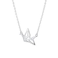 Sterling Silver Jewelry Necklace, 925 Sterling Silver, with 1.96 inch extender chain, Thousand Origami Cranes, plated, for woman & hollow Approx 15.74 Inch 