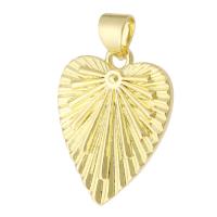 Colgantes de corazón de latón, metal, chapado en color dorado, Joyería & Bricolaje & para mujer, dorado, 15x20x2mm, agujero:aproximado 3mm, Vendido por UD