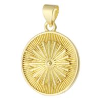 Brass Jewelry Pendants, Round, gold color plated, fashion jewelry & DIY & for woman, golden Approx 3mm 