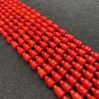 Synthetische Koralle Perle, Kalebasse, DIY, rot, 6x10mm, Länge:ca. 38 cm, verkauft von Strang