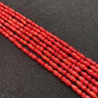 Synthetische Koralle Perle, Kalebasse, DIY, rot, 5x11mm, Länge:ca. 38 cm, verkauft von Strang