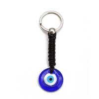 Evil Eye Key Chain, Lampwork, with Iron, silver color plated, Unisex 