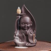 Incense Smoke Flow Backflow Holder Ceramic Incense Burner, Purple Clay, half handmade, for home and office & durable & multifunctional 