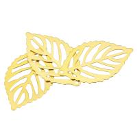 Stainless Steel Leaf Pendant, 304 Stainless Steel, Galvanic plating, fashion jewelry & Unisex, golden Approx 0.5mm 