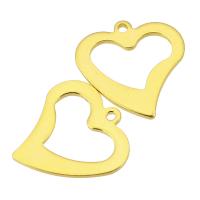 pendentifs de cœur en inox , 201 acier inoxydable, coeur, Placage galvanique, bijoux de mode & unisexe, doré Environ 1mm, Vendu par PC